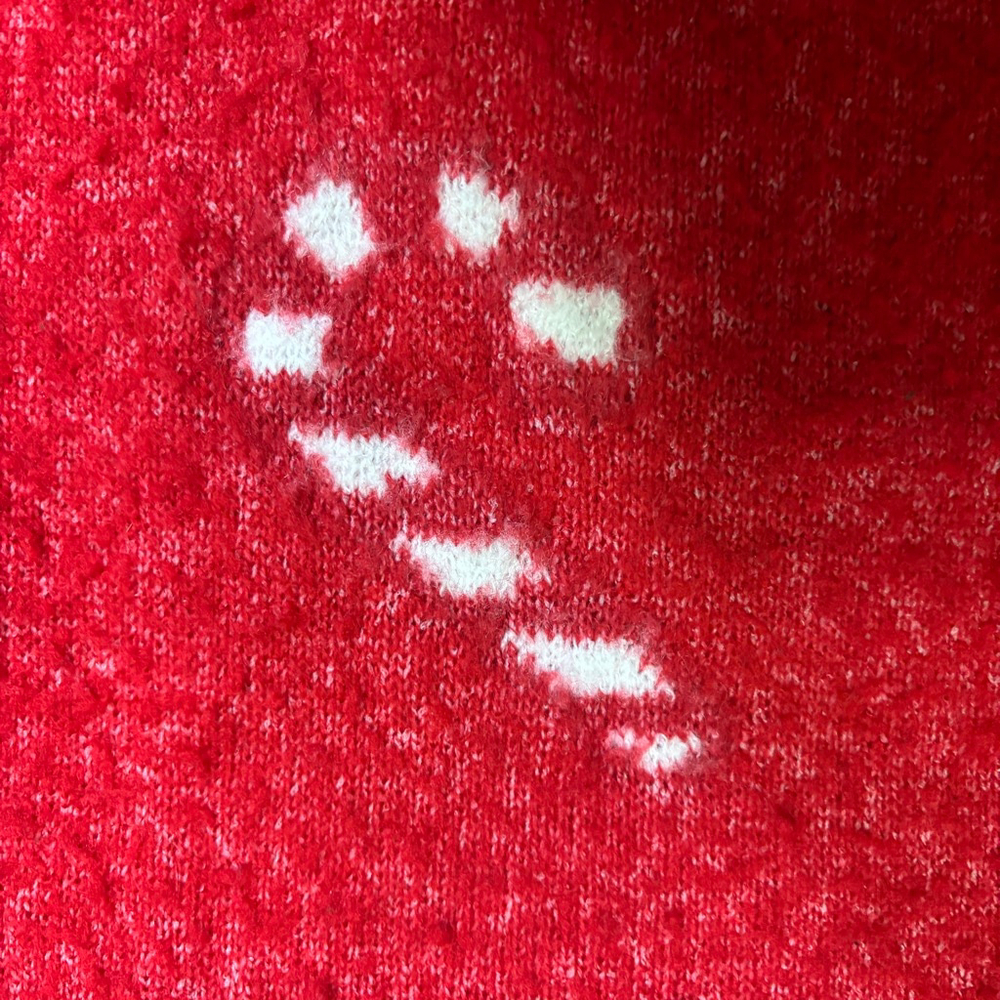 Festive Red Candy Cane Women's Sweater - Picture 7 of 12